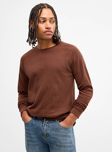Djab Chocolate/Espresso Long raglan-sleeve waffle T-shirt for men