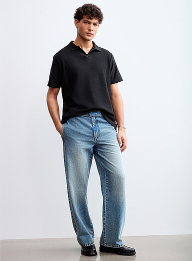 Le polo col Johnny jersey textur&eacute;
