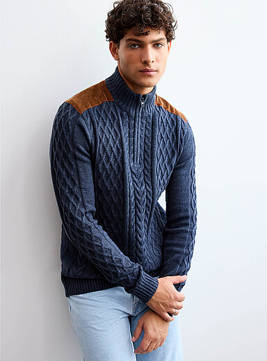 Corduroy shoulder sweater