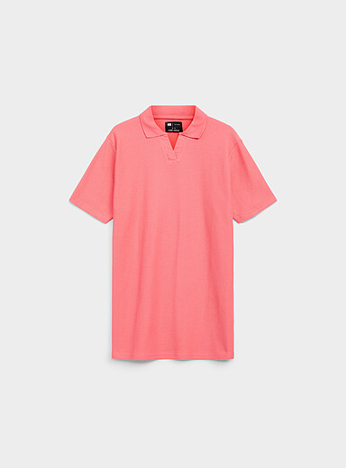 Le 31 Turquoise Zigzag jacquard Johnny collar polo for men