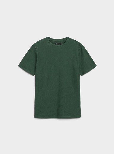Le 31: Le t-shirt texture chevrons Vert bouteille - Sapin pour homme