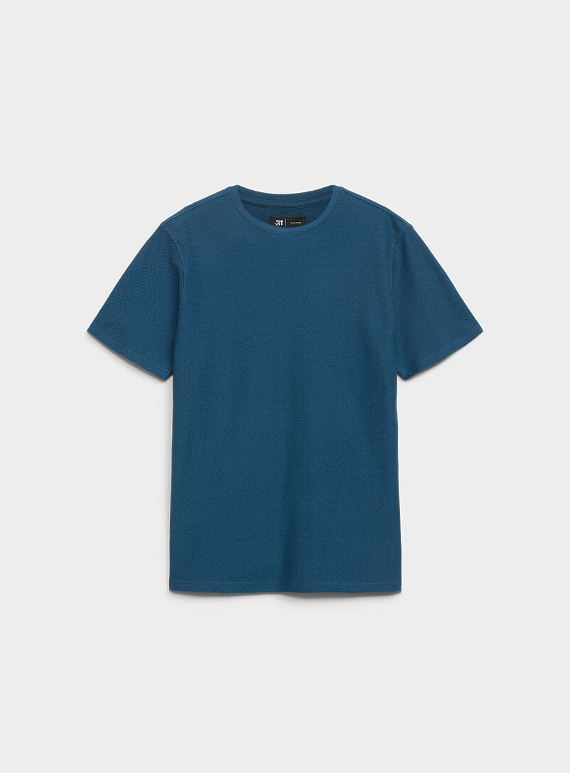 Le 31: Le t-shirt texture chevrons Blanc pour homme