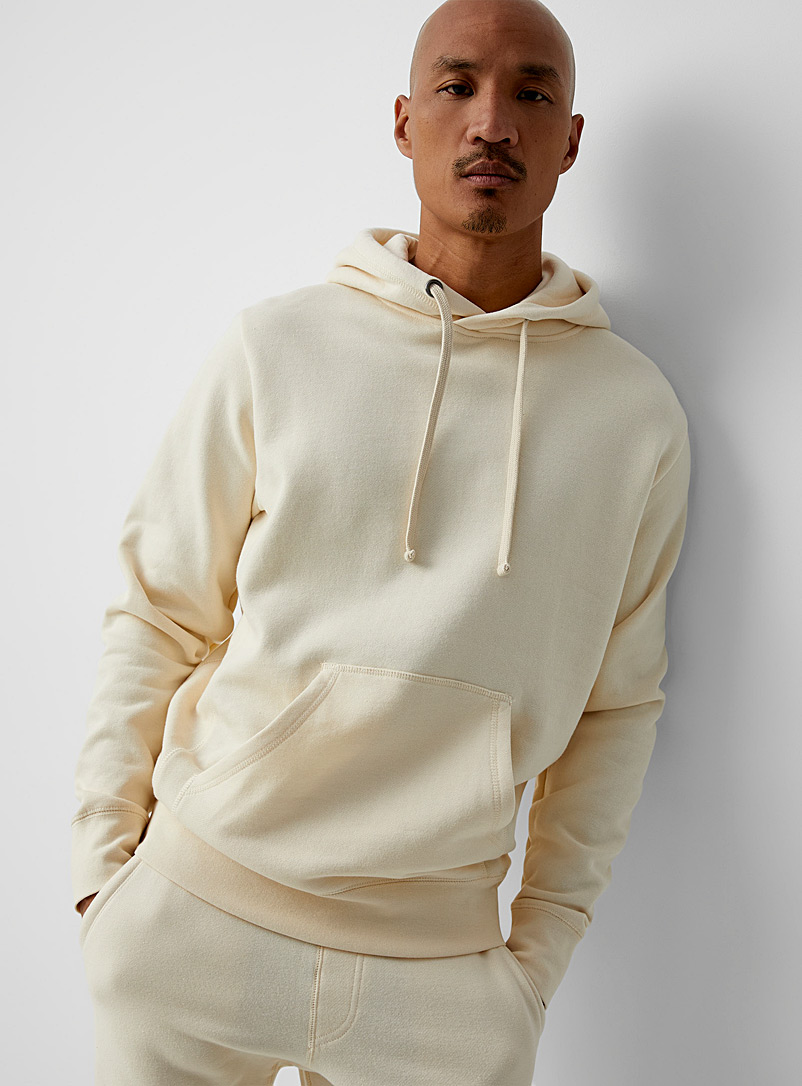 Le 31 Ecru/Linen Eco-friendly minimalist hoodie for men
