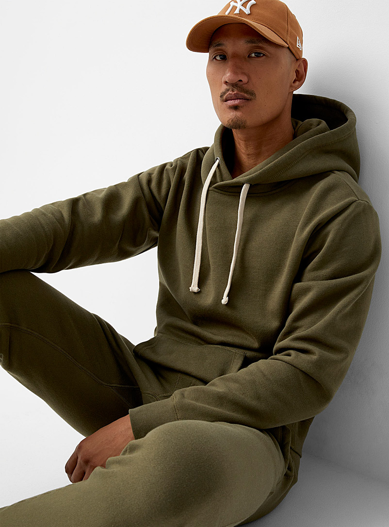 Le 31 Khaki Minimalist hoodie for men