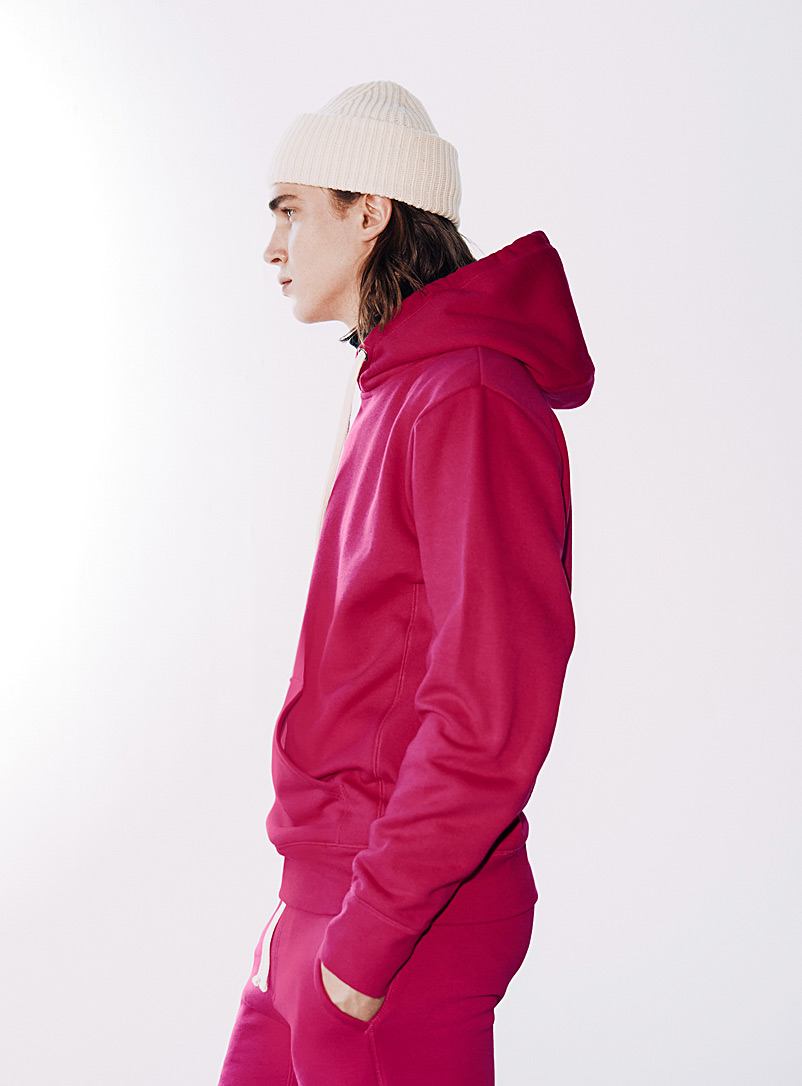 Le 31 Medium Pink Eco-friendly minimalist hoodie for men