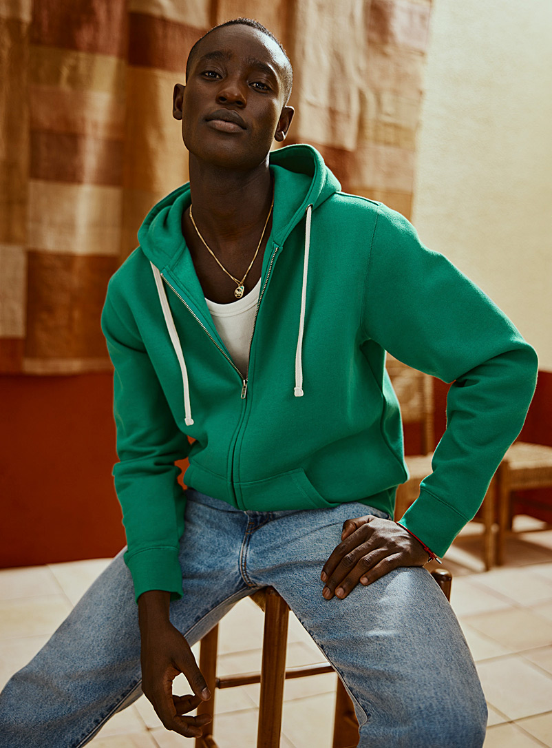 Le 31 Kelly Green Eco-friendly zip-up hoodie for men
