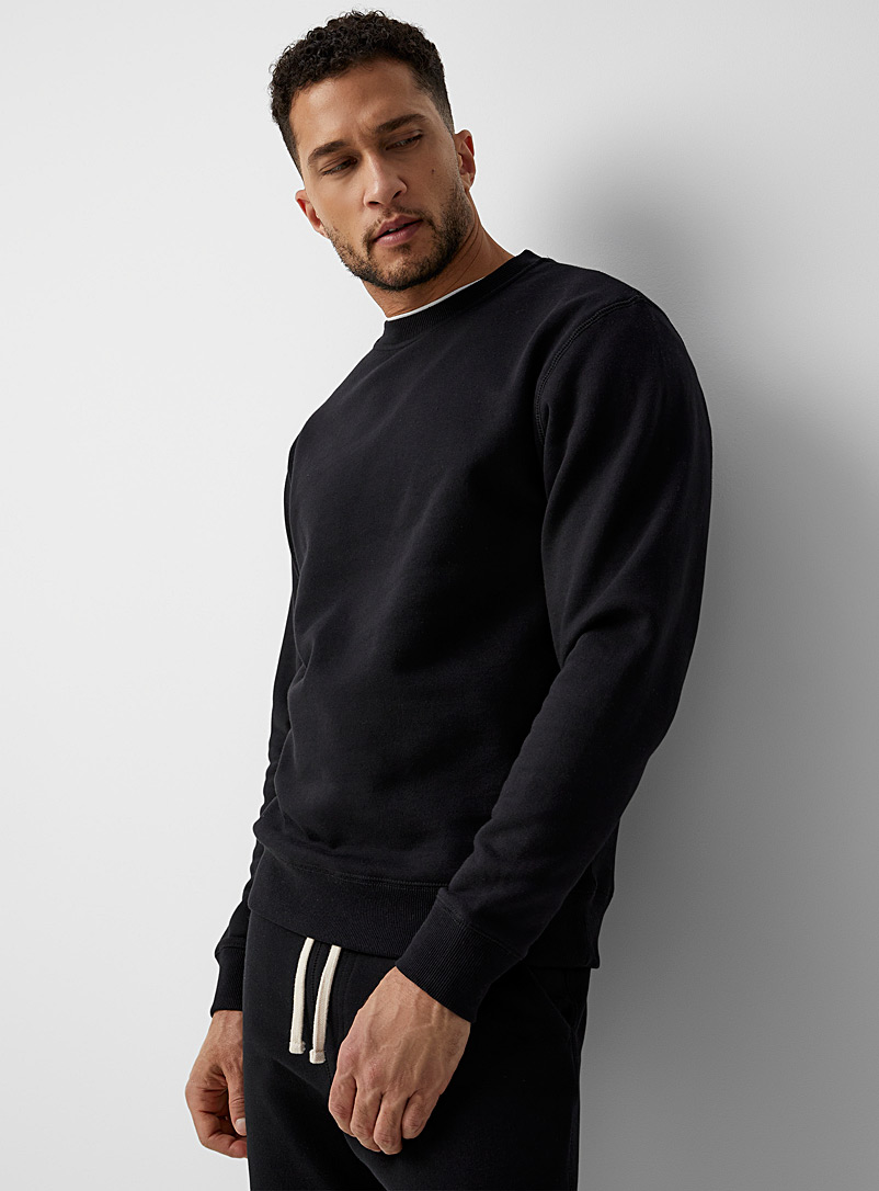 Le 31 Black Minimalist sweatshirt for men