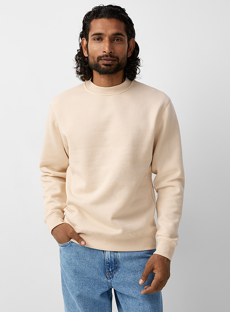 Le 31 Cream Beige Eco-friendly minimalist sweatshirt for men