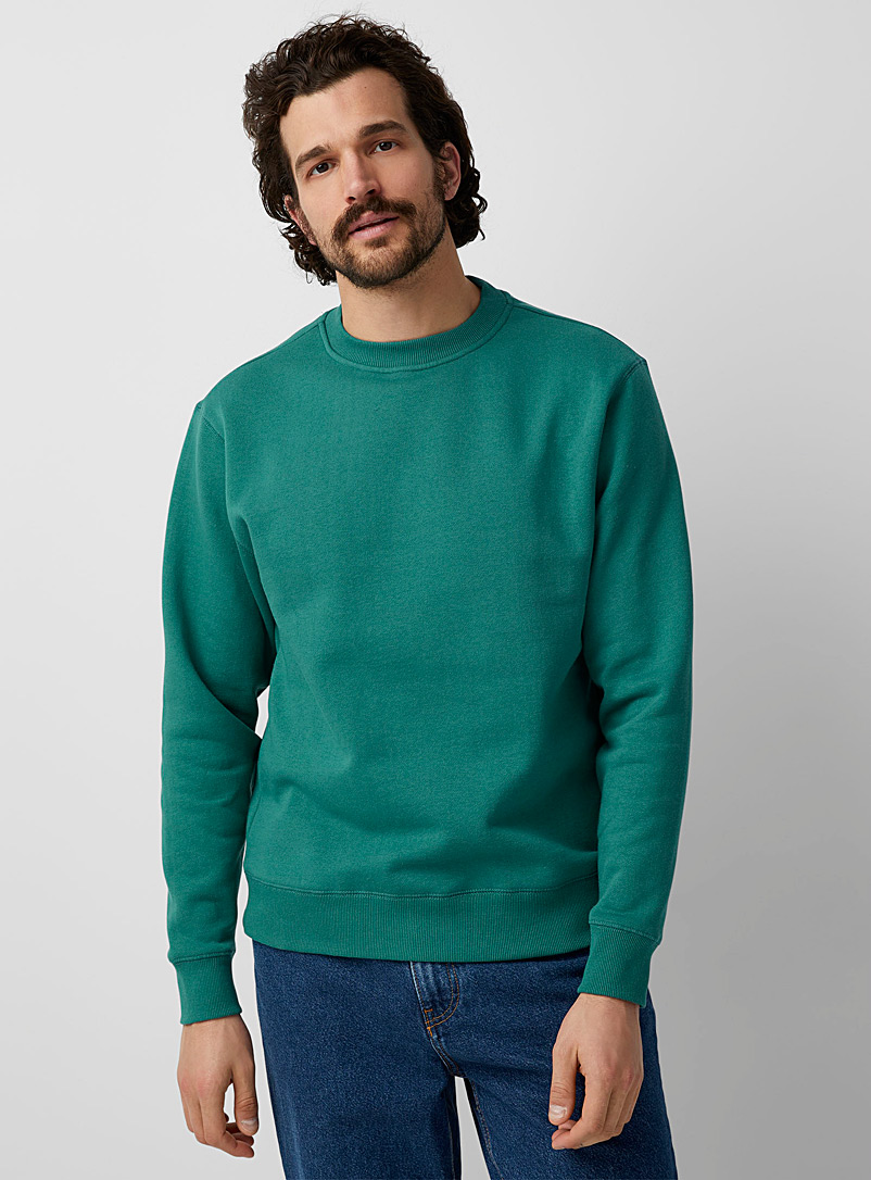 Le 31 Bottle Green Eco-friendly minimalist sweatshirt for men