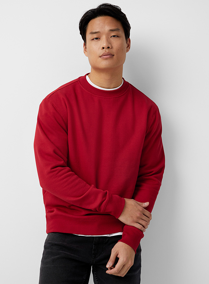 Le 31 Cherry Red Eco-friendly minimalist sweatshirt for men