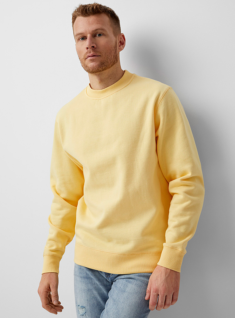 Le 31 Light Yellow Eco-friendly minimalist sweatshirt for men