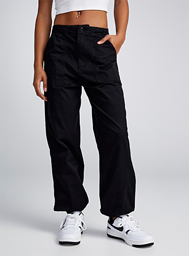 Twik Black Patch pockets chino jogger for women