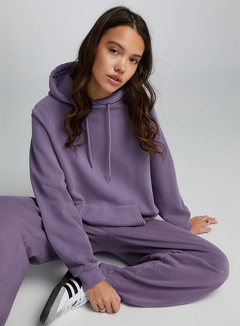 Twik Lilacs Loose raglan hoodie for women
