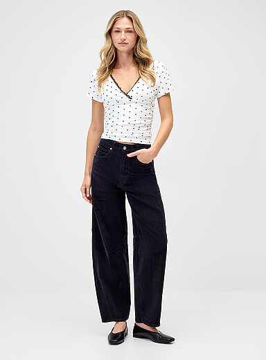 Le pantalon ballon velours c&ocirc;tel&eacute;