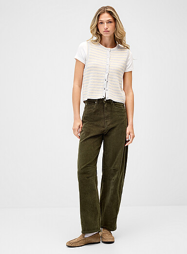Le pantalon ballon velours c&ocirc;tel&eacute;