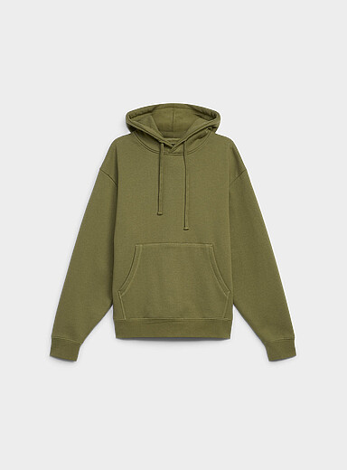 Le 31 Khaki/Sage/Olive Brushed-underside hoodie for men