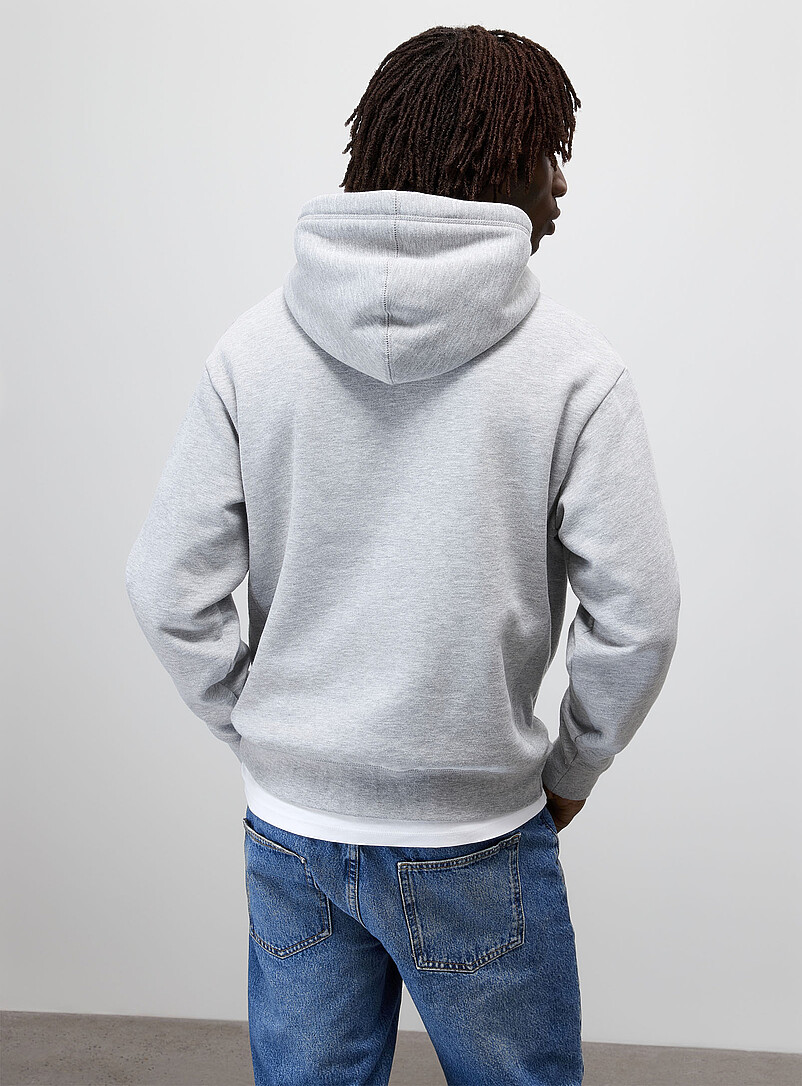 Le 31 Navy blue Fleece-lined raglan hoodie for men