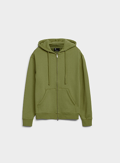 Brushed-interior zip-up hoodie
