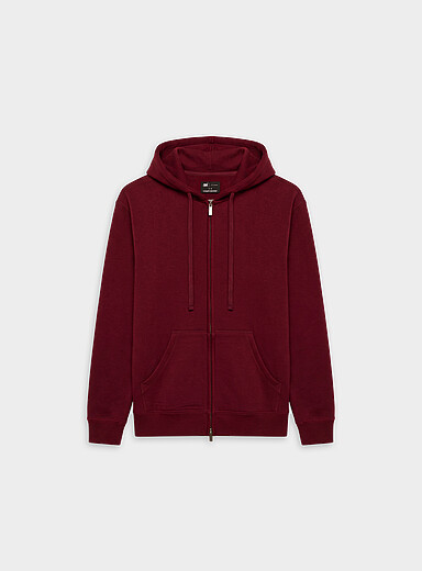 Brushed-interior zip-up hoodie