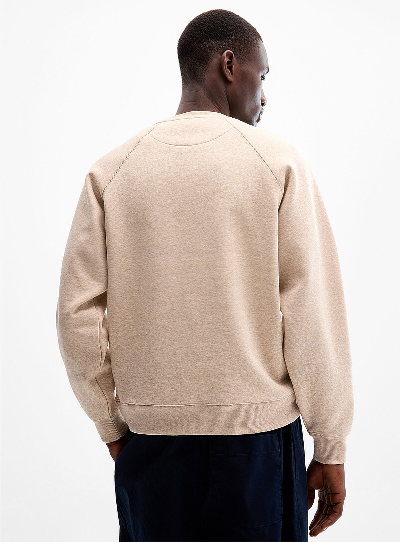 Le 31 Baby Blue Fleece-underside raglan sweatshirt for men
