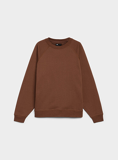 Fleece-underside raglan sweatshirt