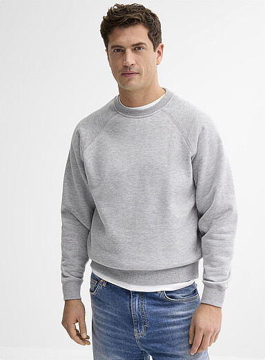 Le 31: Le sweat raglan envers molletonn&eacute; Gris pour homme