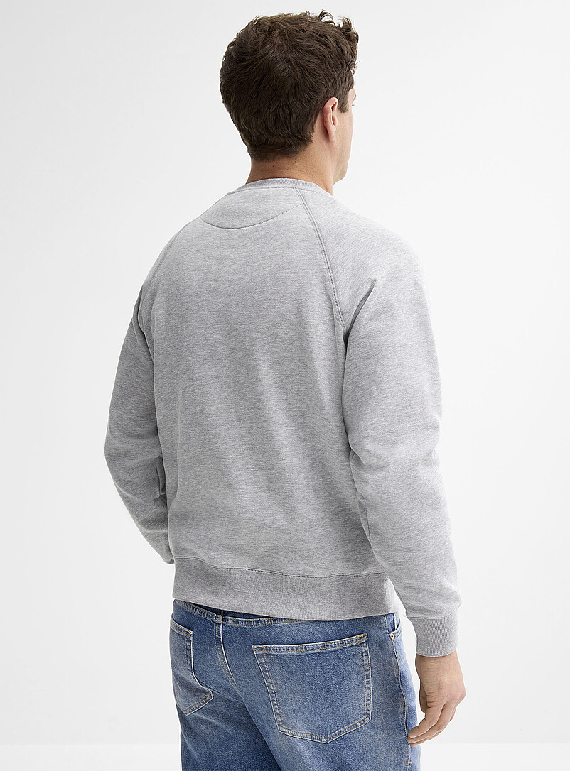 Le 31 Baby Blue Fleece-underside raglan sweatshirt for men