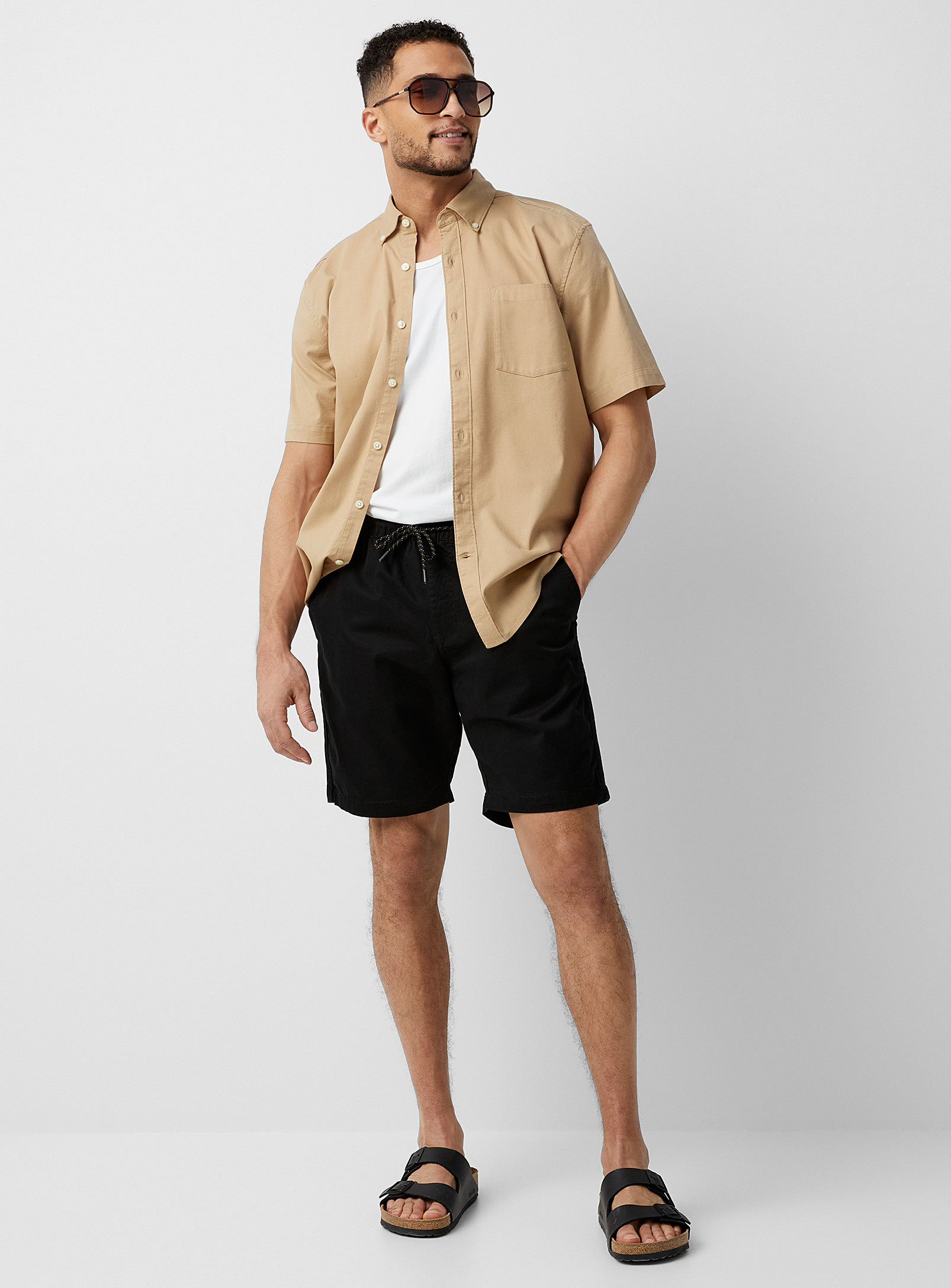 Le 31 Comfort-waist Chino Short In Black