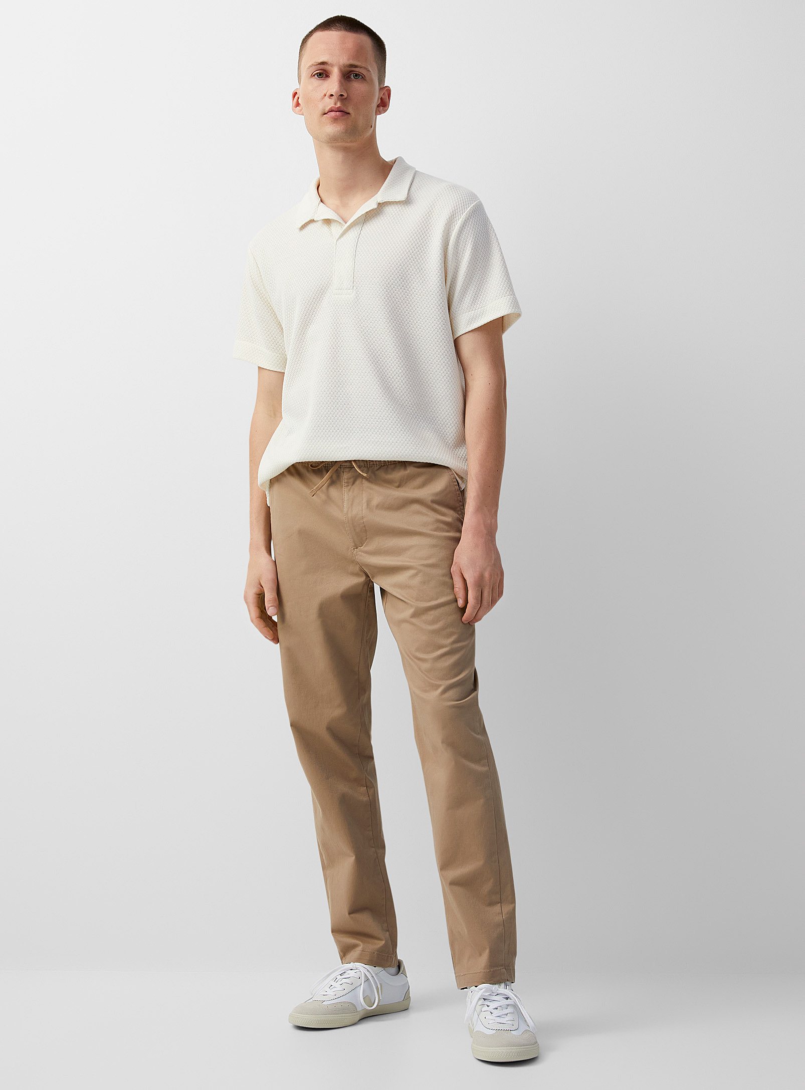 Le 31 Lightweight Comfort-waist Twill Pant In Light Brown