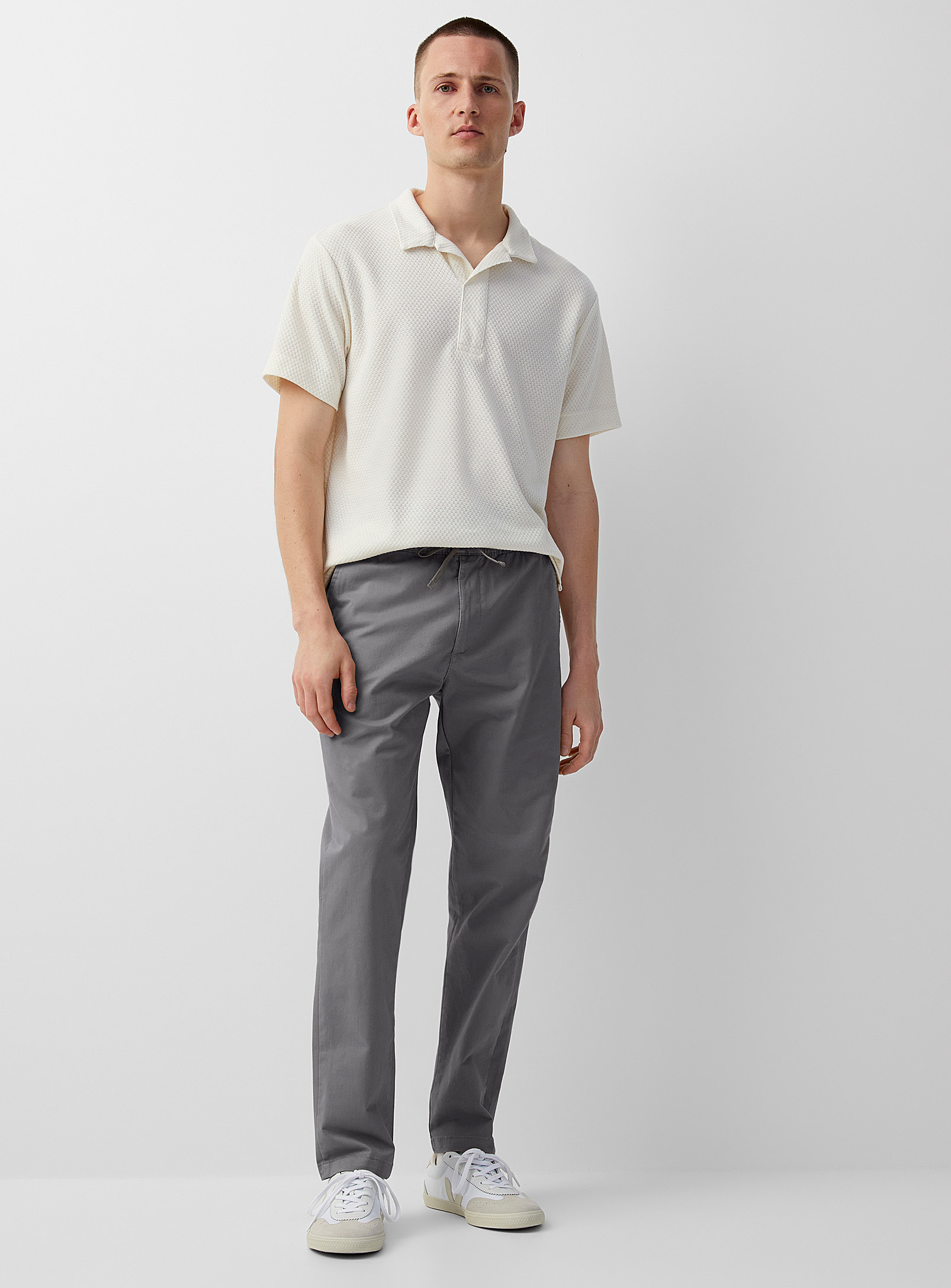 Le 31 Lightweight Comfort-waist Twill Pant In Grey