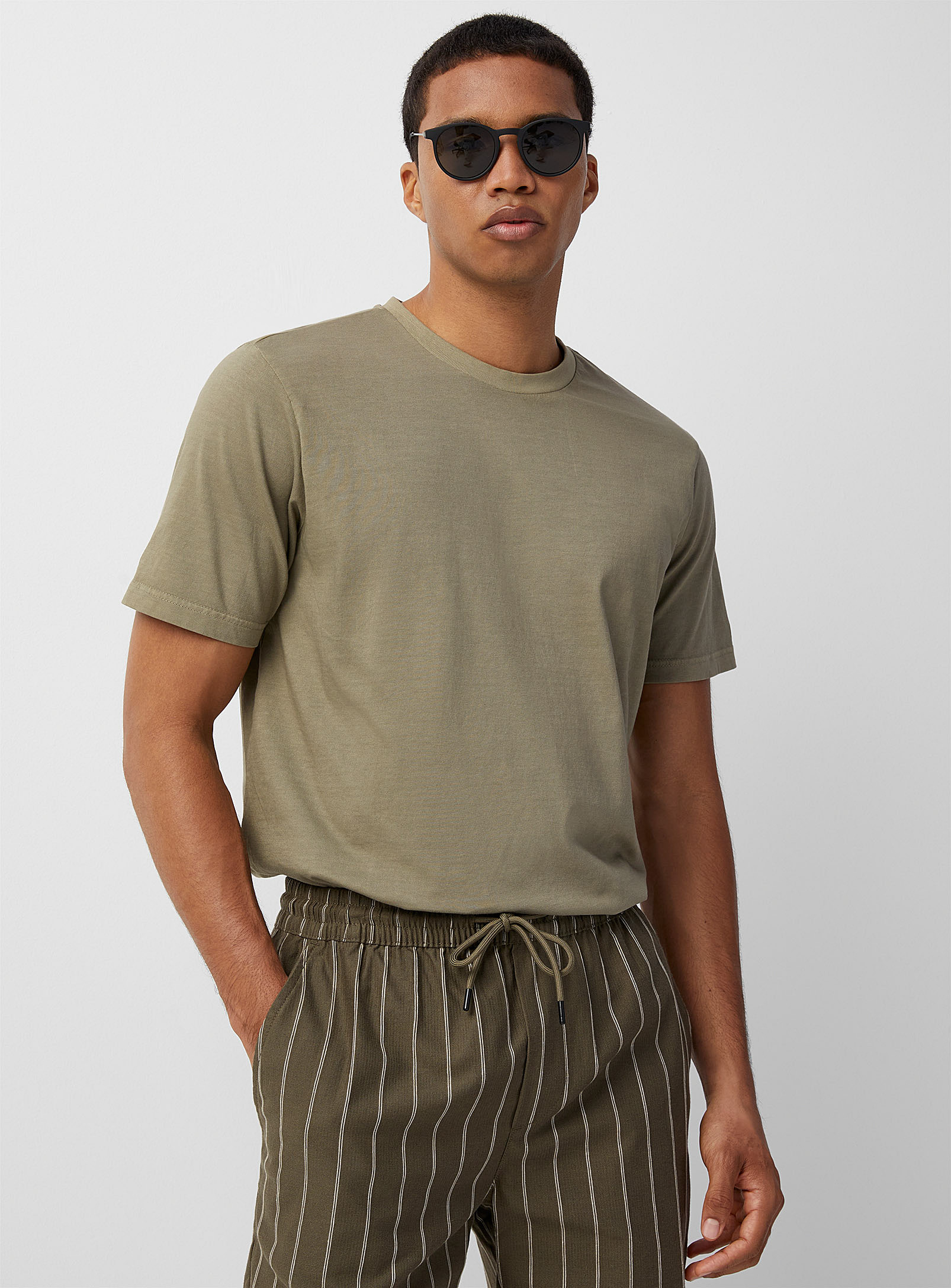 Rumors Muted Colour Jersey T-shirt In Mossy Green