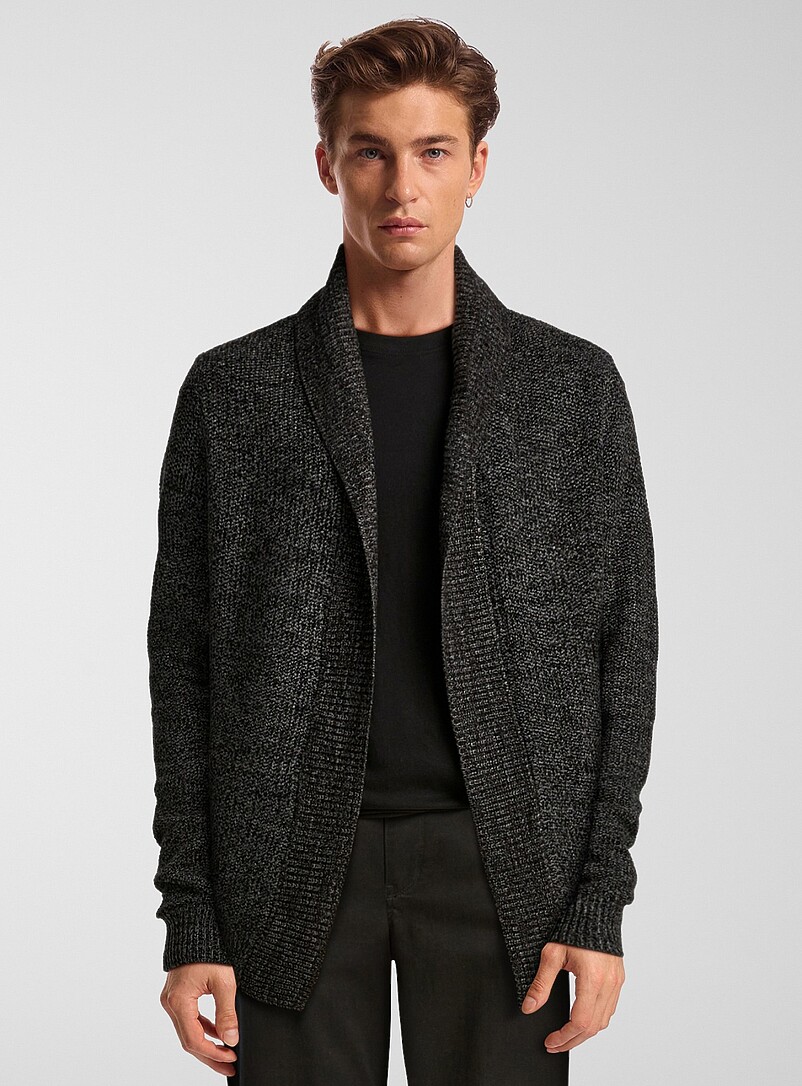 Heathered knit open cardigan product image (primary)