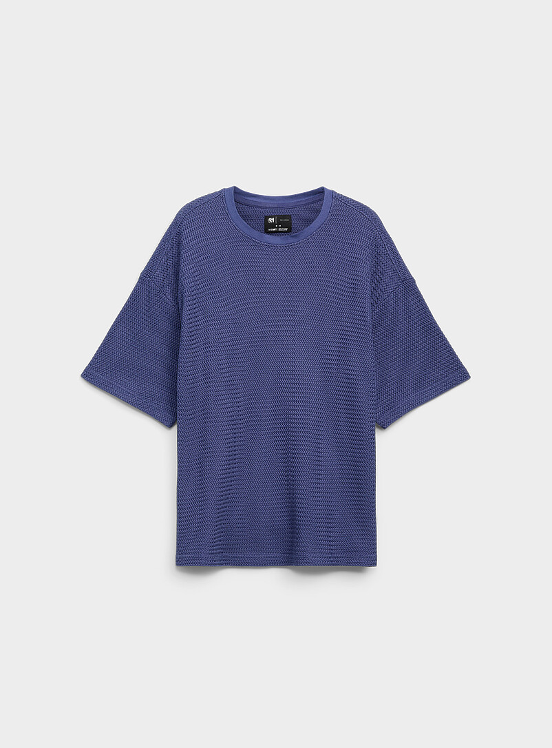 Herringbone Textured Knit T-Shirt