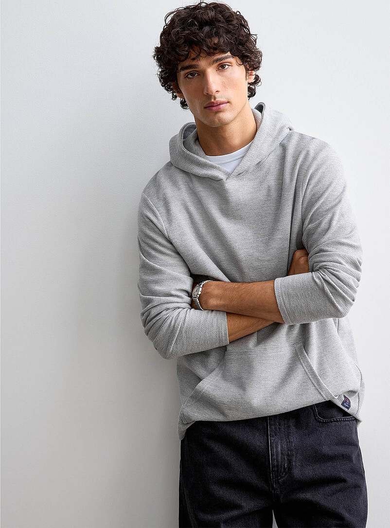 Textured knit hoodie product image (primary)