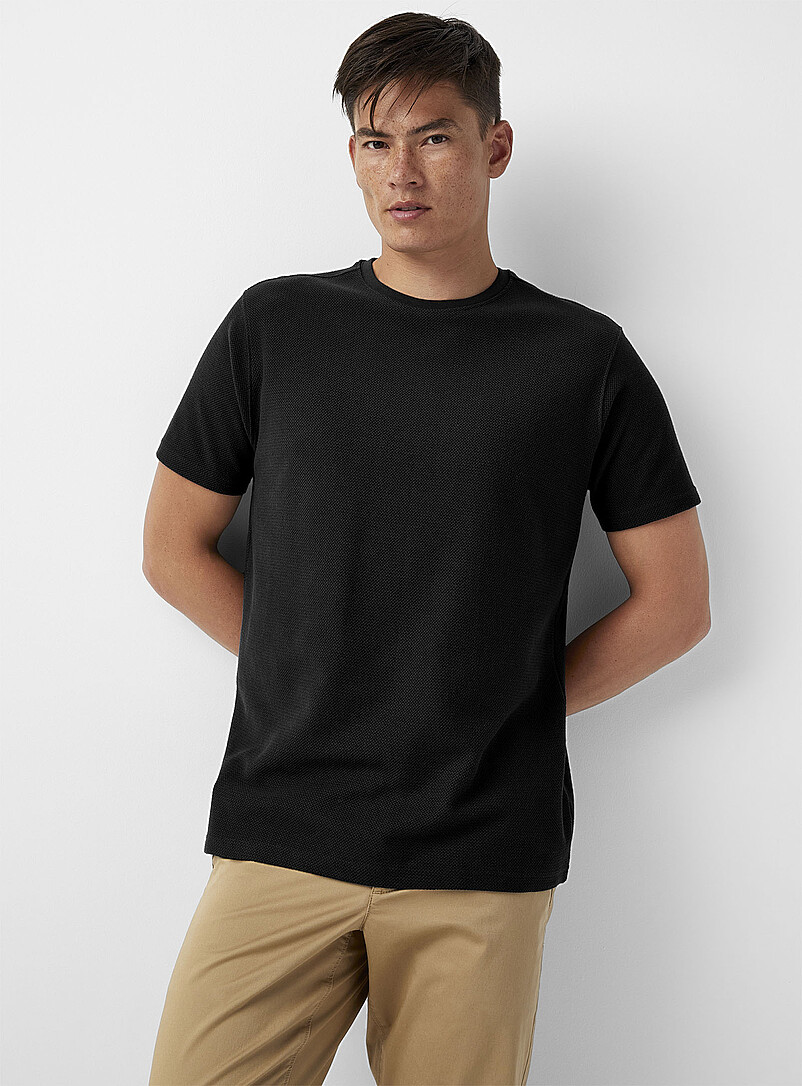 Herringbone-Textured T-Shirt