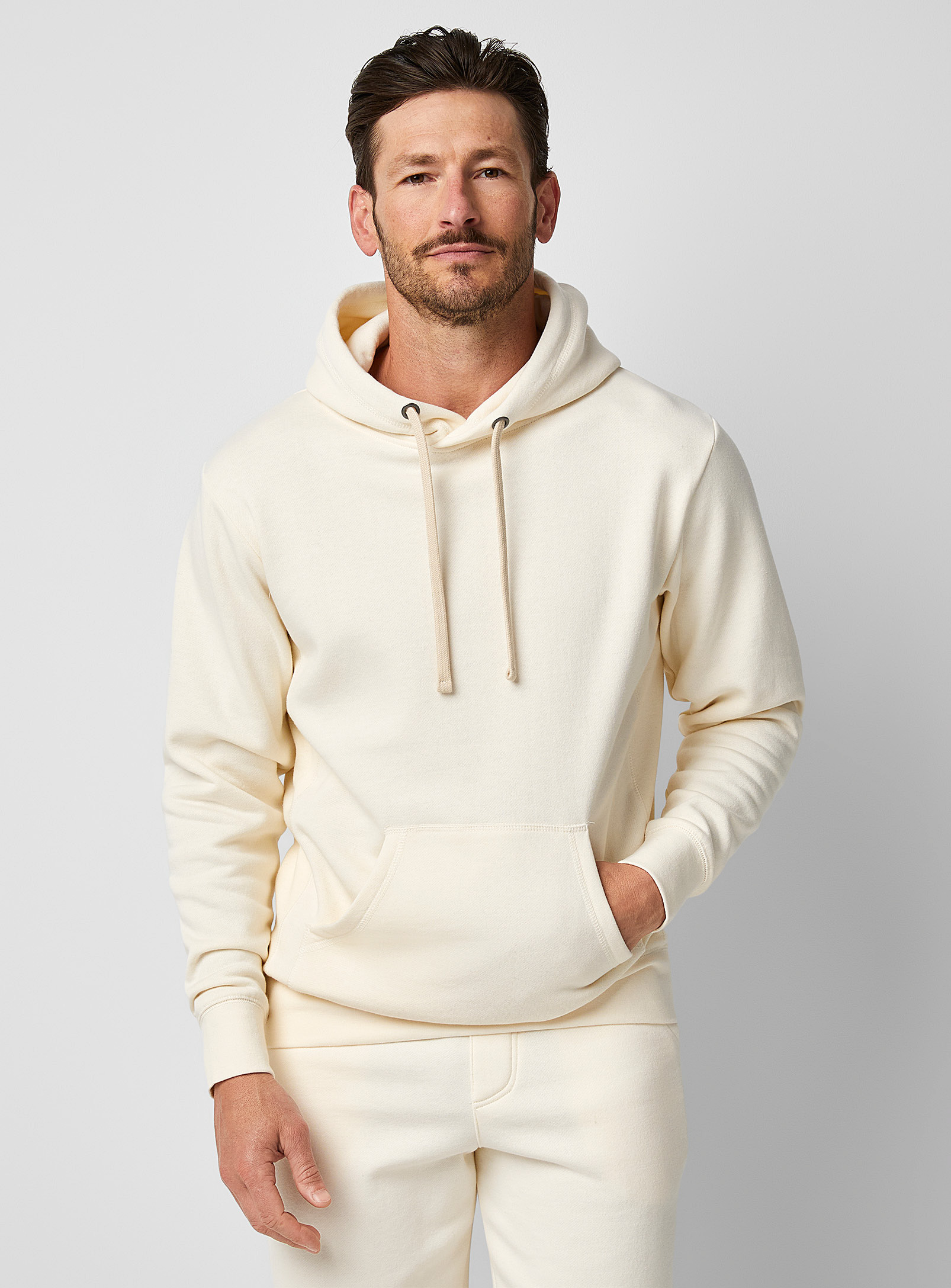 Le 31 Minimalist Hoodie In Patterned White