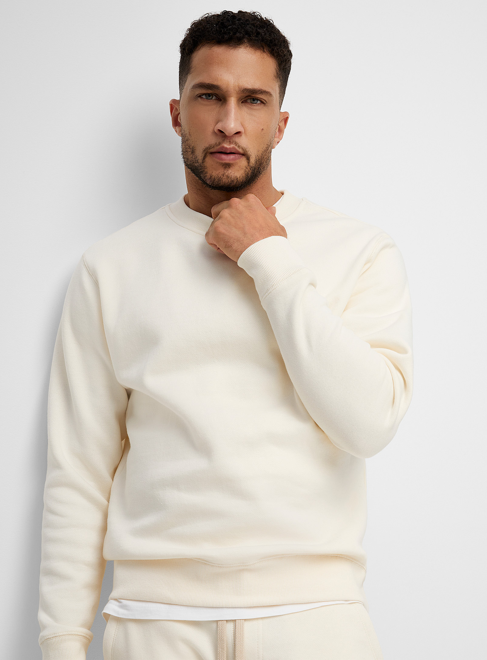 Le 31 Minimalist Sweatshirt In Ivory White