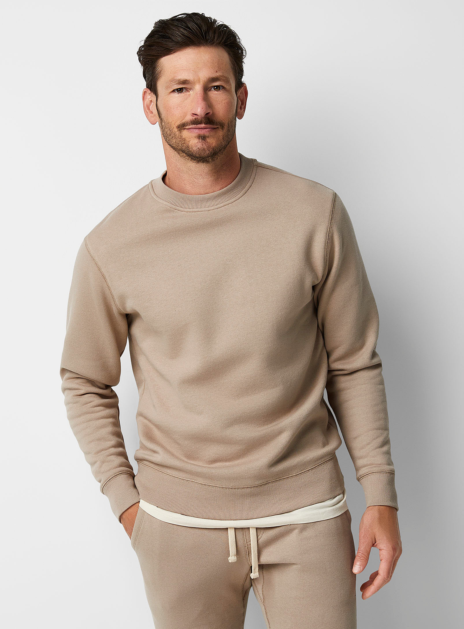 Le 31 Minimalist Sweatshirt In Patterned Ecru