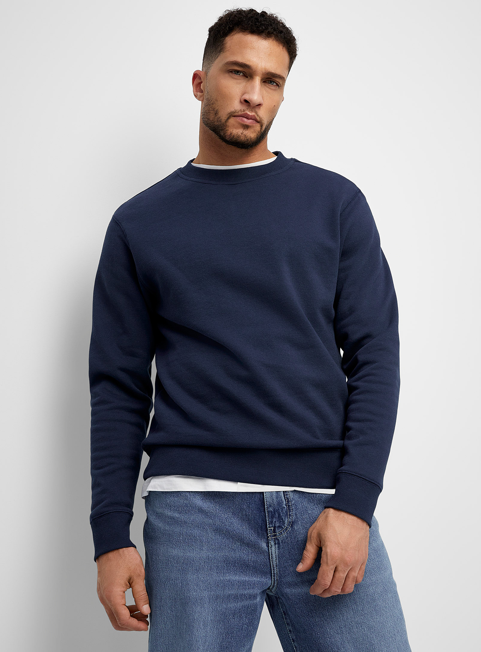 Le 31 Minimalist Sweatshirt In Dark Blue
