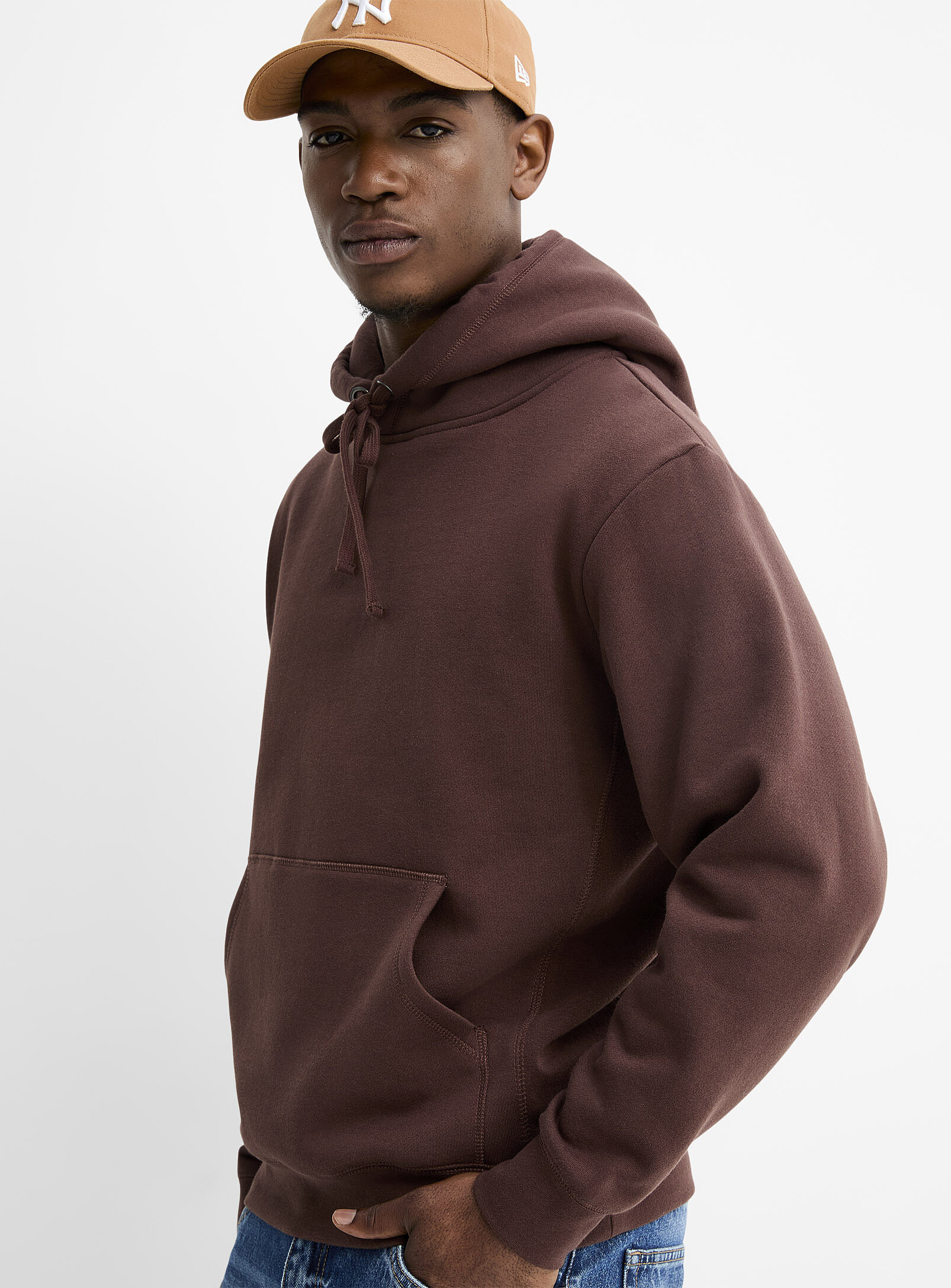 Le 31 - Brushed-interior hoodie (Men, Brown, X-LARGE)