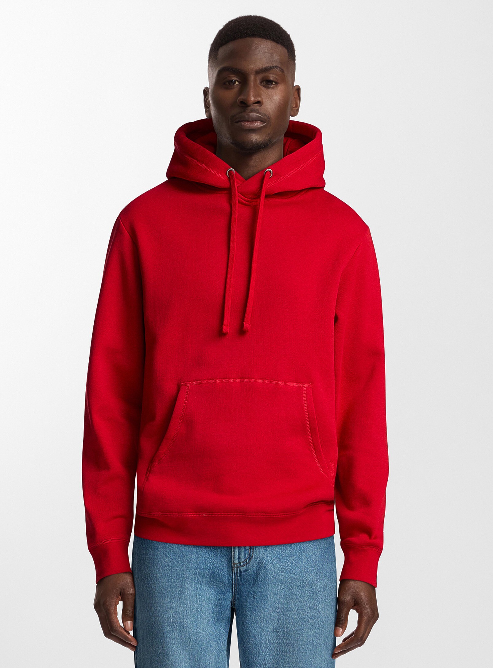 Le 31 - Brushed-interior hoodie (Men, Red, MEDIUM)