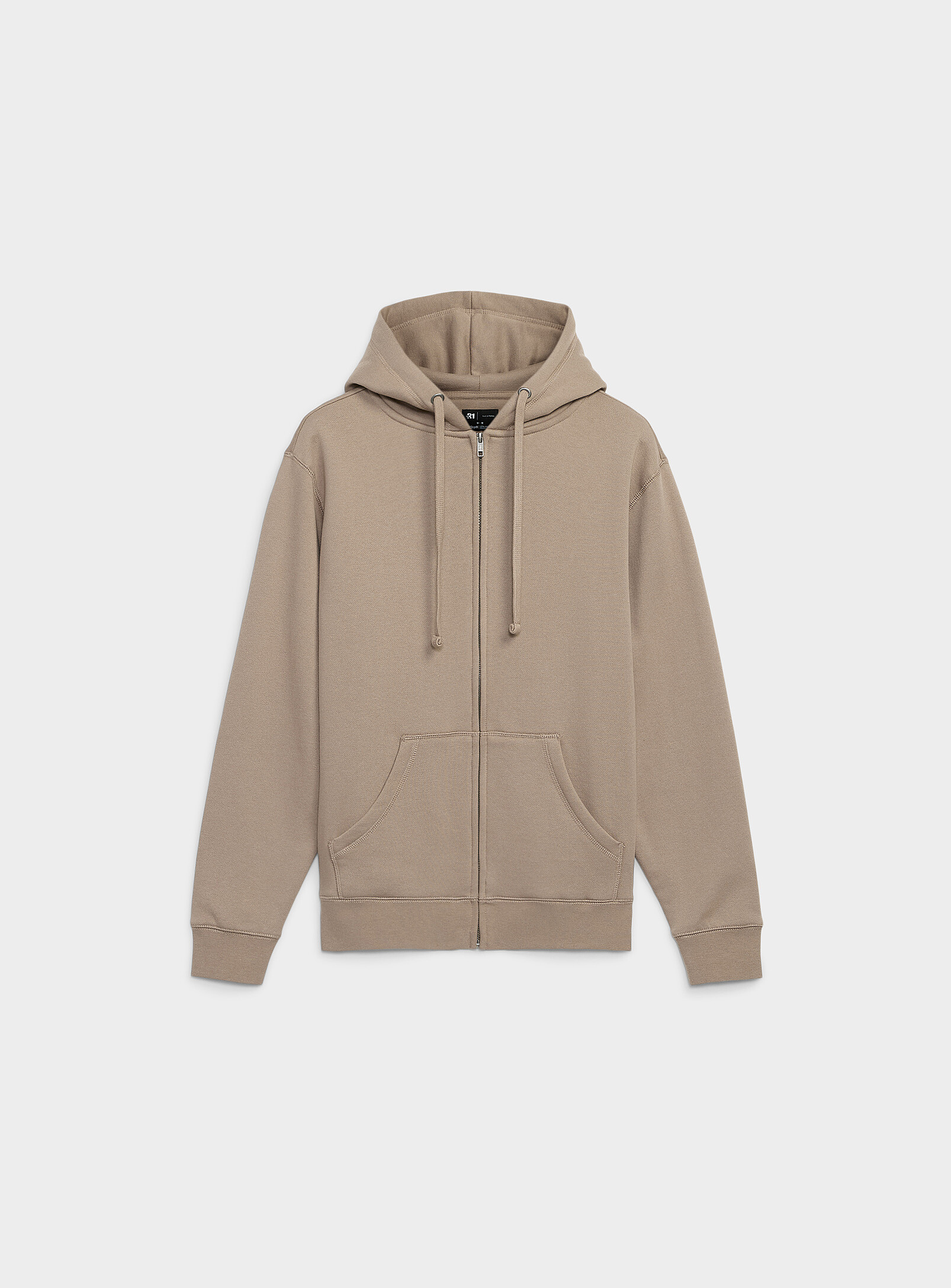 Le 31 - Brushed-interior zip-up hoodie (Men, Brown, SMALL)