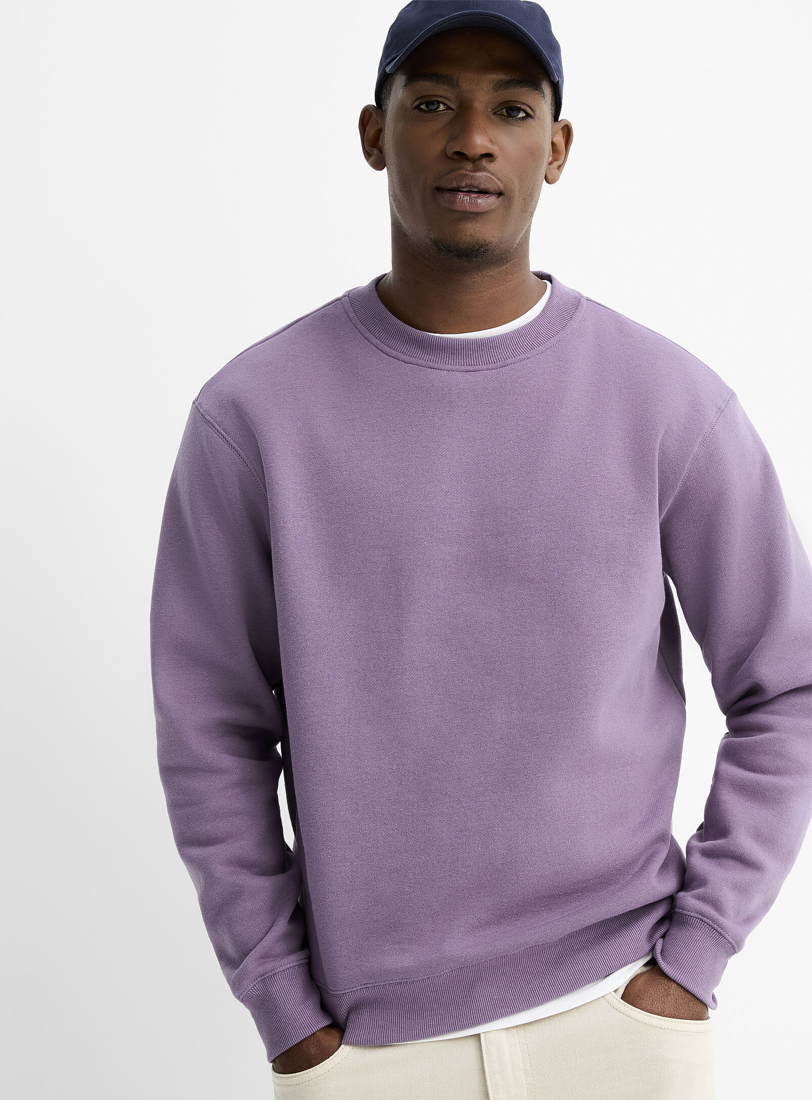 Le 31 - Fleece-underside sweatshirt (Men, Crimson, LARGE)