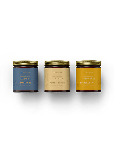 Baltic Club: Le coffret trois bougies de soya parfum&eacute;es Assorti
