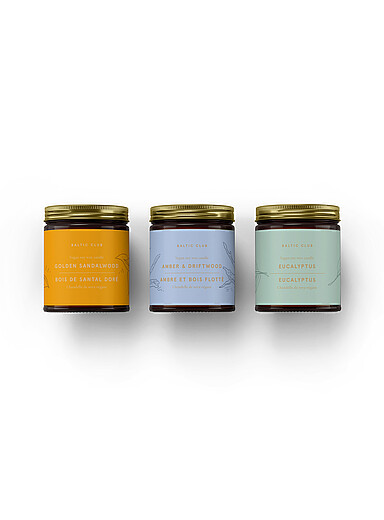 Baltic Club: Le coffret trois bougies de soya parfum&eacute;es Assorti