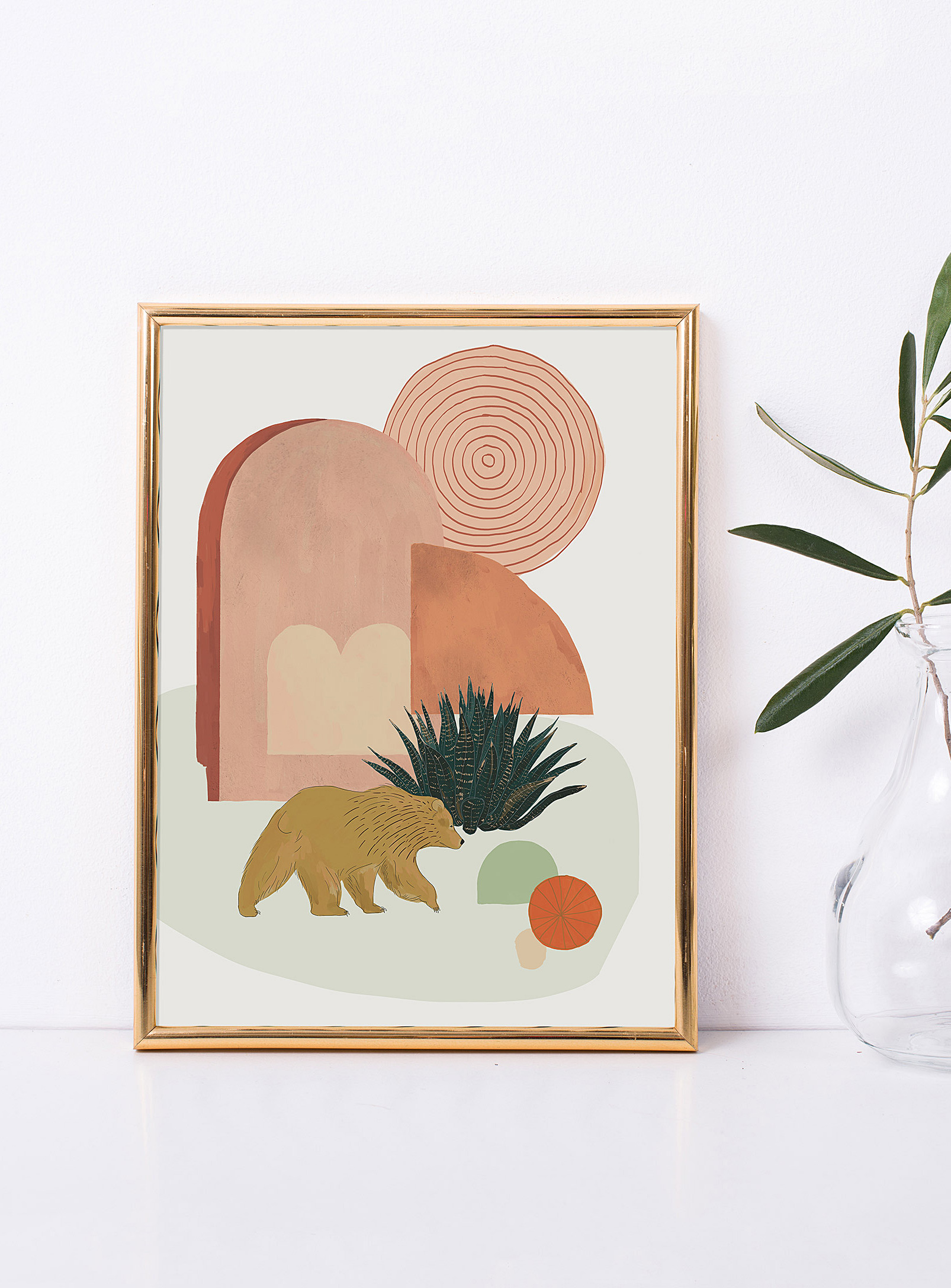 Baltic Club California Bear Art Print See Available Sizes In Orange