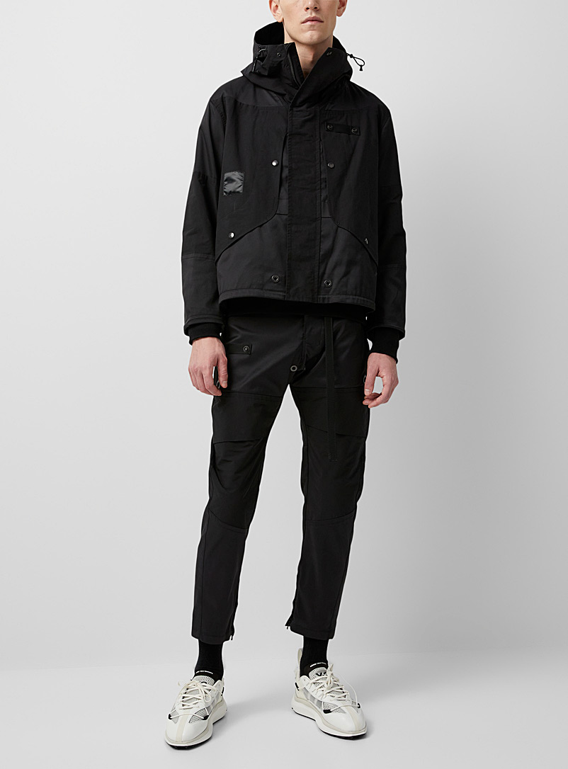 Niløs Black Multi-fabric black jacket for men