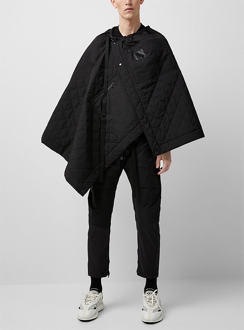 Niløs Black Quilted cape jacket for men