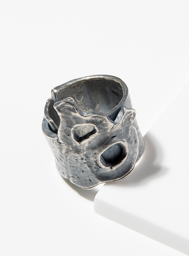 Julius Silver Sculptural silver ring for men