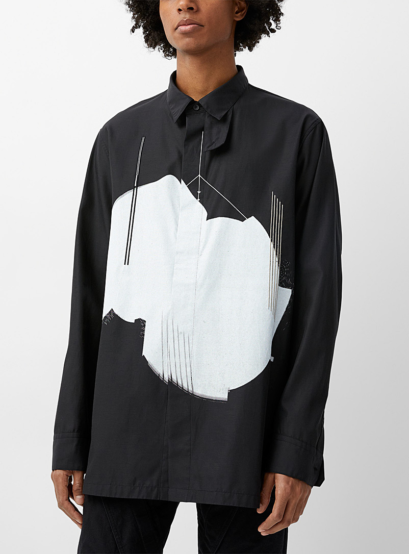 Julius Black Abstract pattern shirt for men